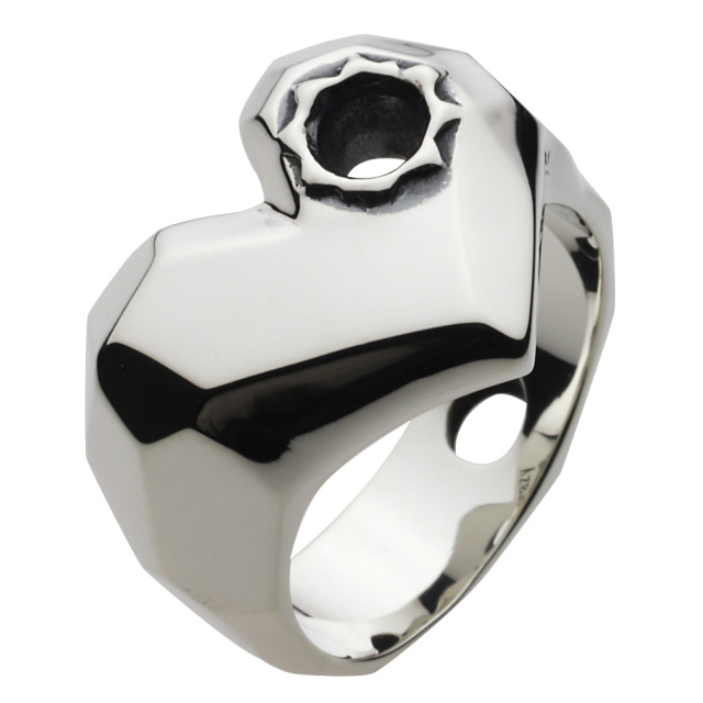 cenote r0487 【シルバーアクセサリー】ハート 弾痕 リング