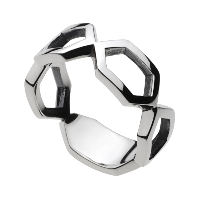 [Alexandros] リング　Sサイズ cenote r0490 【シルバーアクセサリー】ヘキサゴン 六角形 リング