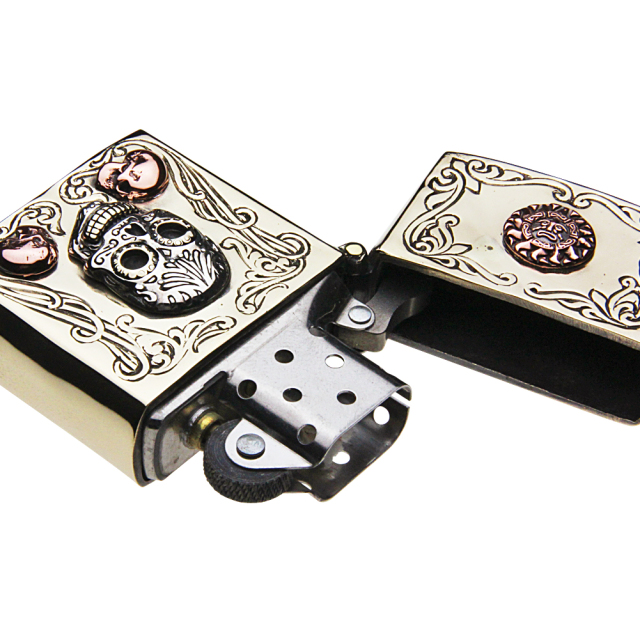 cenote s0027 【ブラスアクセサリー】 メキシカンスカルオイルライター