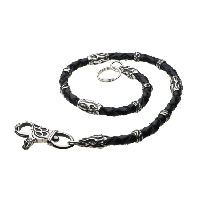 cenote s0120 【シルバーアクセサリー】 ドラゴンオールウォレットチェーン キーリング付き