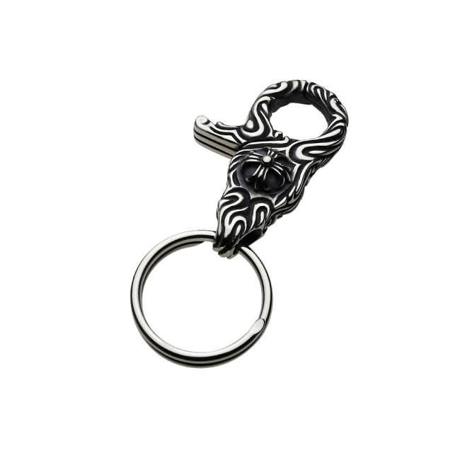 サーティーンデザインズ キーリング クリップ シルバー 2 cenote s0211 【シルバーアクセサリー】 唐草クリップ キーリング付き