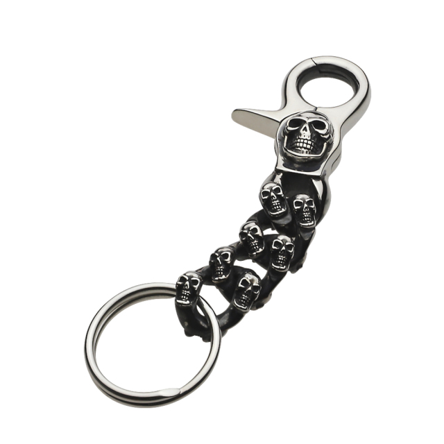 cenote s0212 【シルバーアクセサリー】 スカル キーチェーン キーリング付き