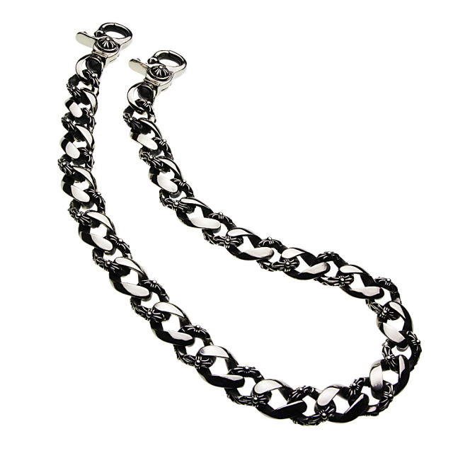 cenote s0719 【ホワイトメタルアクセサリー】 ゴシッククロス喜平ウォレットチェーン