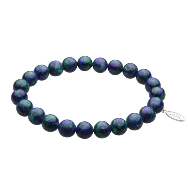 cenote t0611 【パワーストーン アクセサリー】 アズロマラカイト8mm玉ブレスレット シャーマナイト（ドクロ）8mm連1本（パワーストーン・天然石）