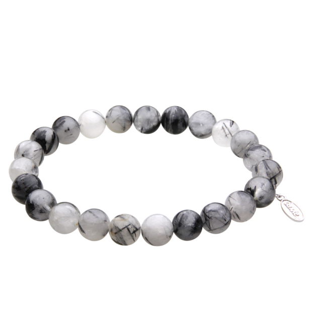 cenote t0813 【パワーストーン アクセサリー】 ブラックルチルクォーツ8mm玉ブレスレット