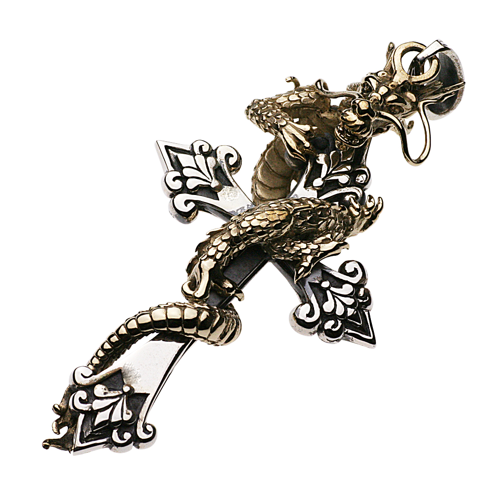 cenote p0143 【シルバーアクセサリー】 黄龍ビッグクロスペンダント