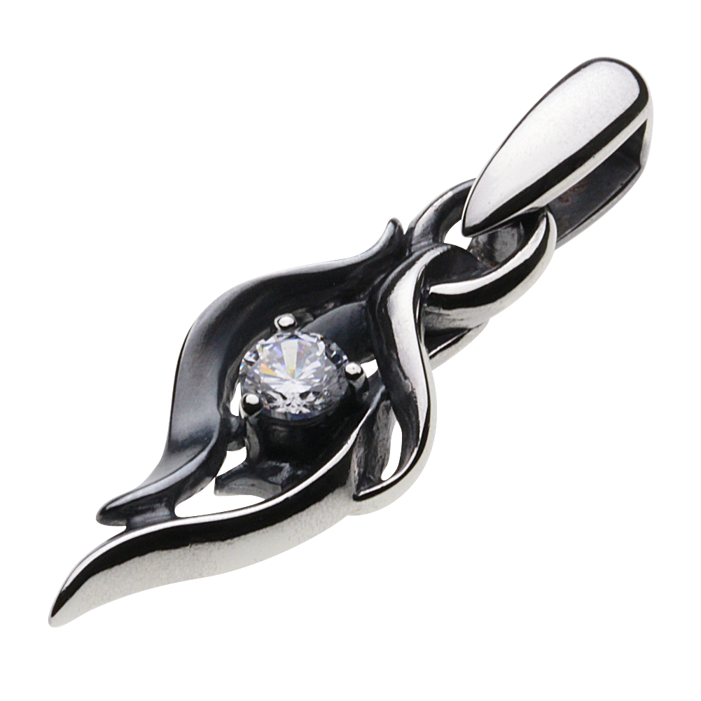 cenote p0159 【シルバーアクセサリー】 アラベスクウェーブペンダント ホワイトジルコニア