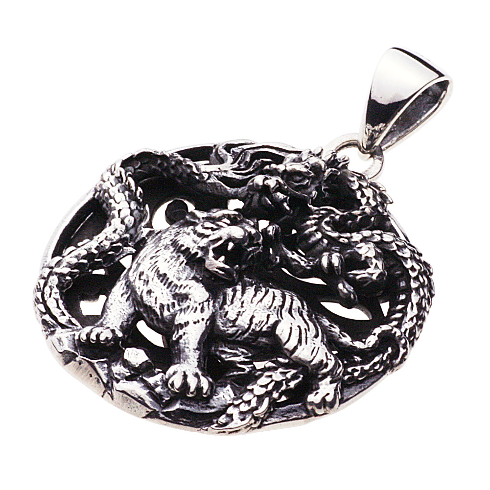 cenote p0216 【シルバーアクセサリー】 和柄 龍虎ペンダント