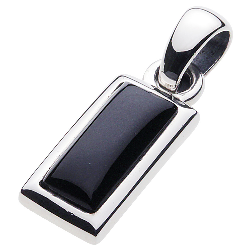 cenote p0349ox 【シルバーアクセサリー】 ストーンプレートペンダント オニキス