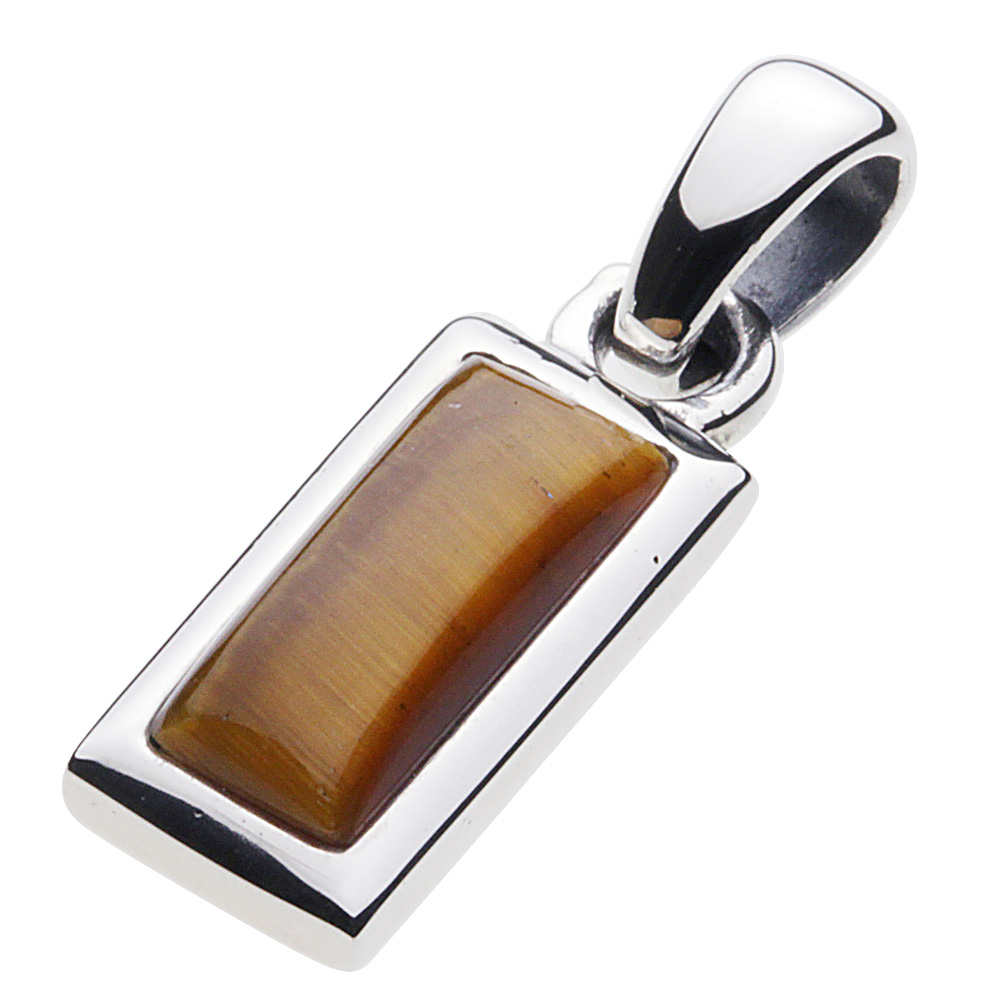 cenote p0349te 【シルバーアクセサリー】 ストーンプレートペンダント タイガーアイ