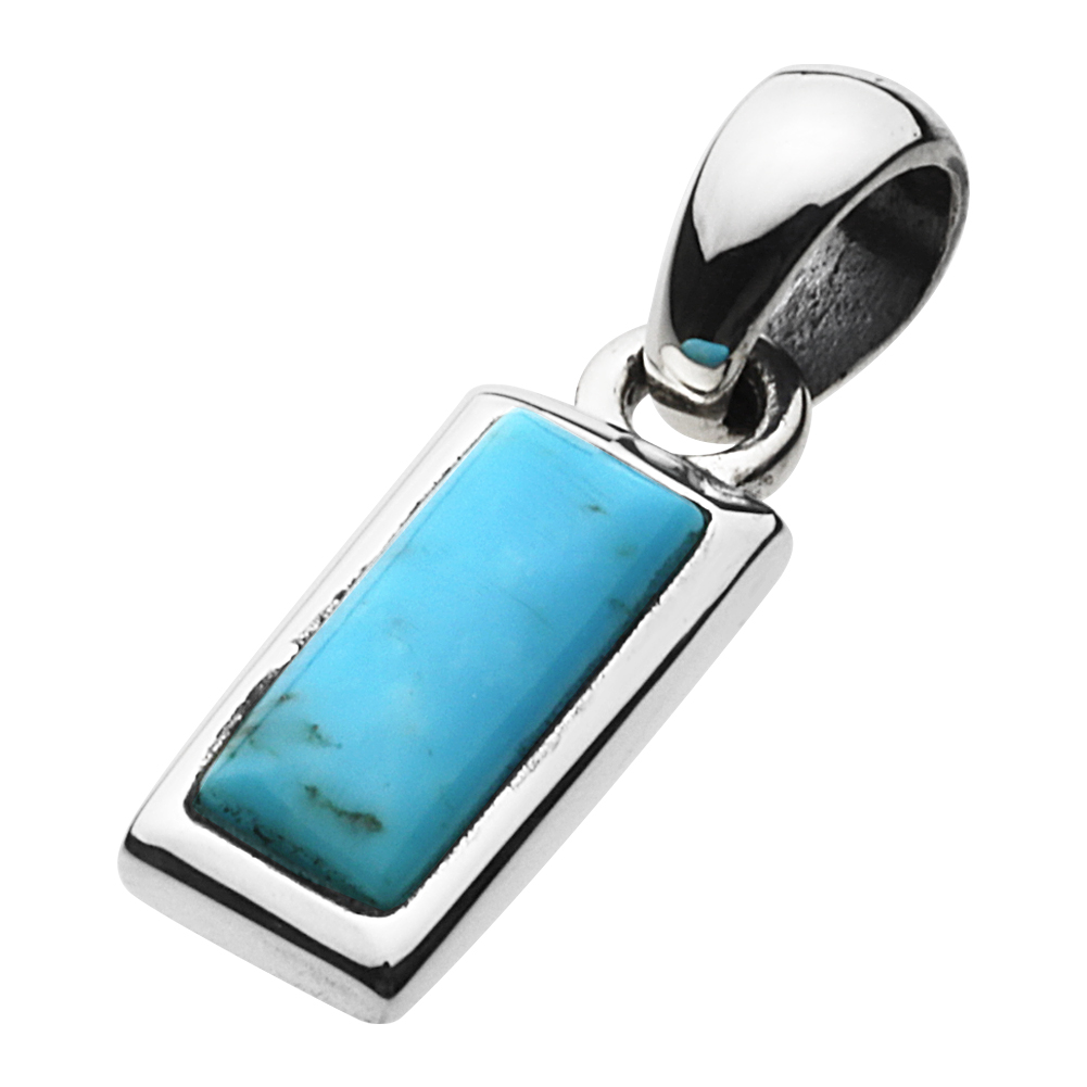cenote p0349 【シルバーアクセサリー】 ストーンプレートペンダント ターコイズ