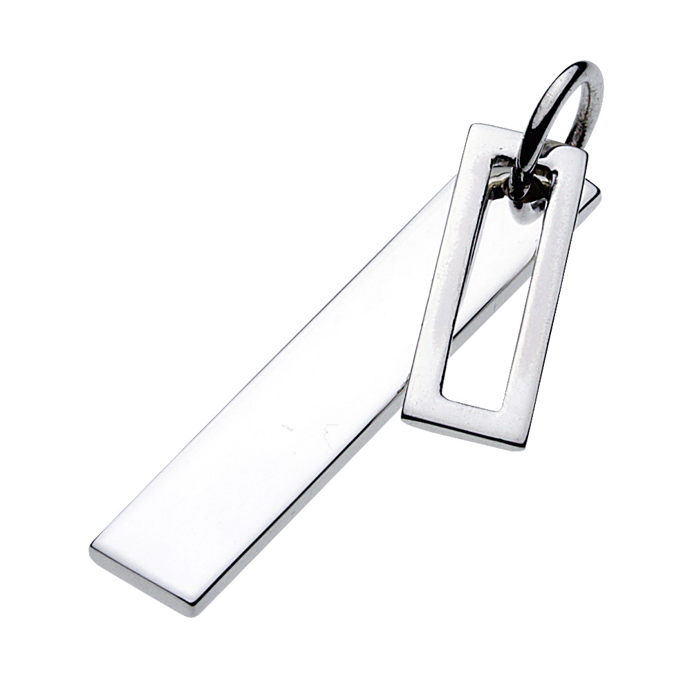 cenote p0393 【シルバーアクセサリー】 シンプル二枚プレートペンダント