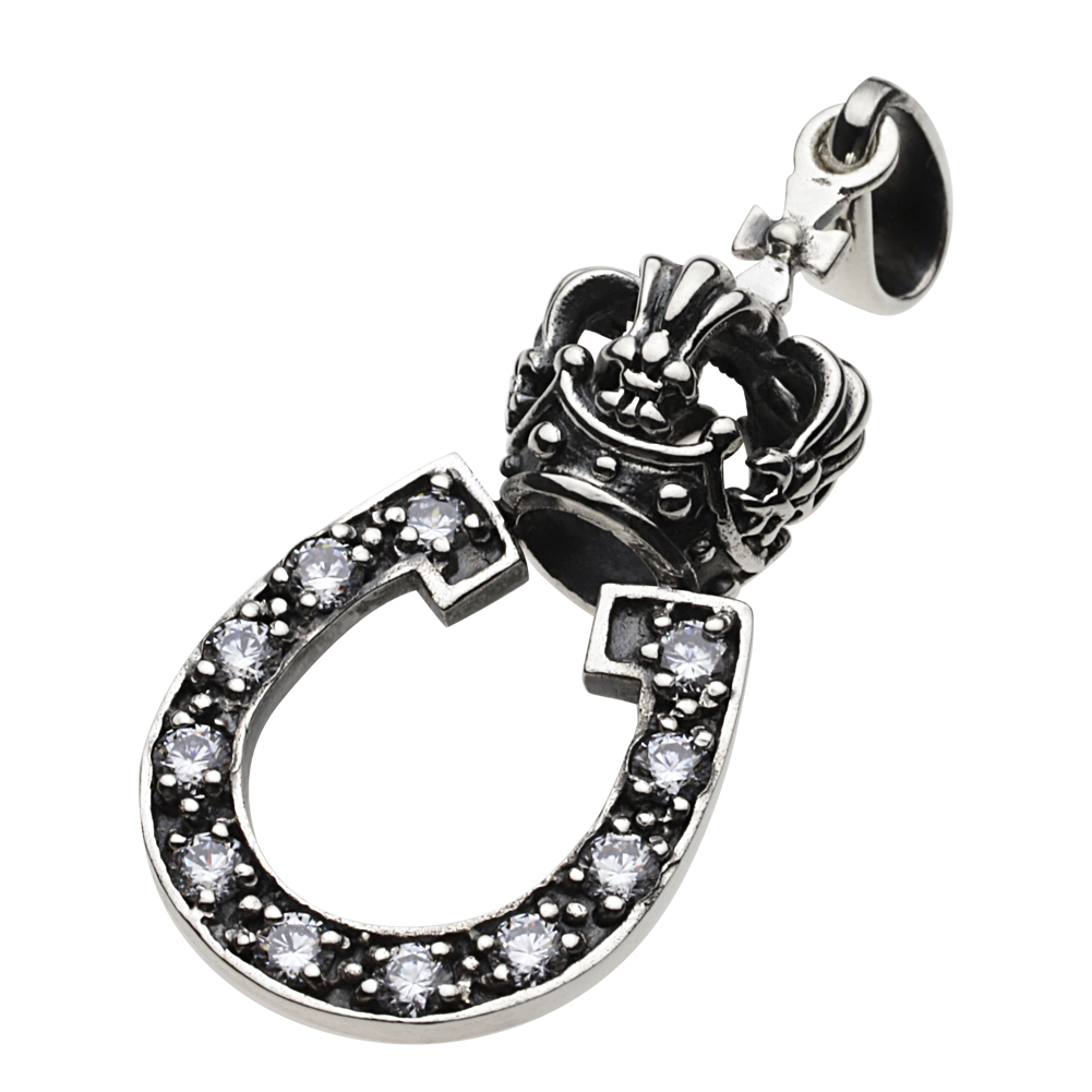 cenote p0434 【シルバーアクセサリー】 パヴェホースシューペンダント