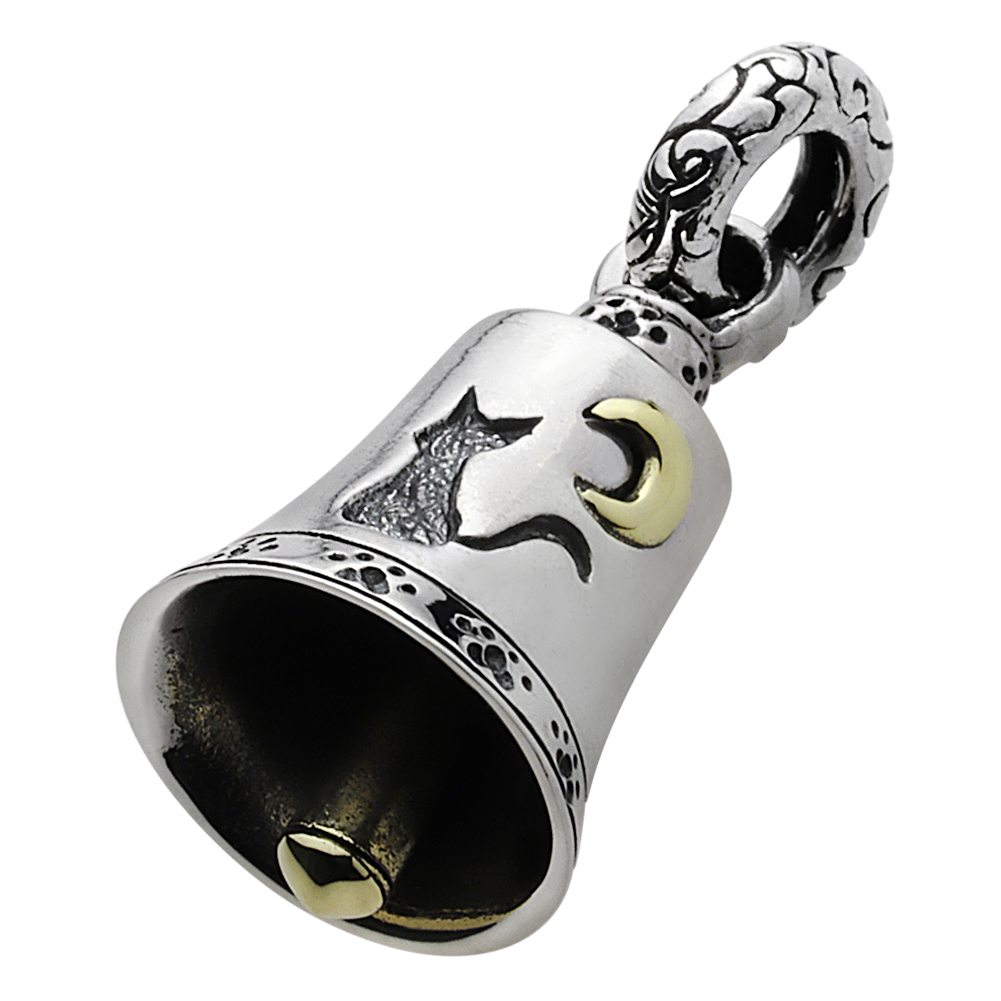 cenote p0477 【シルバーアクセサリー】 猫三日月スイングベルペンダント