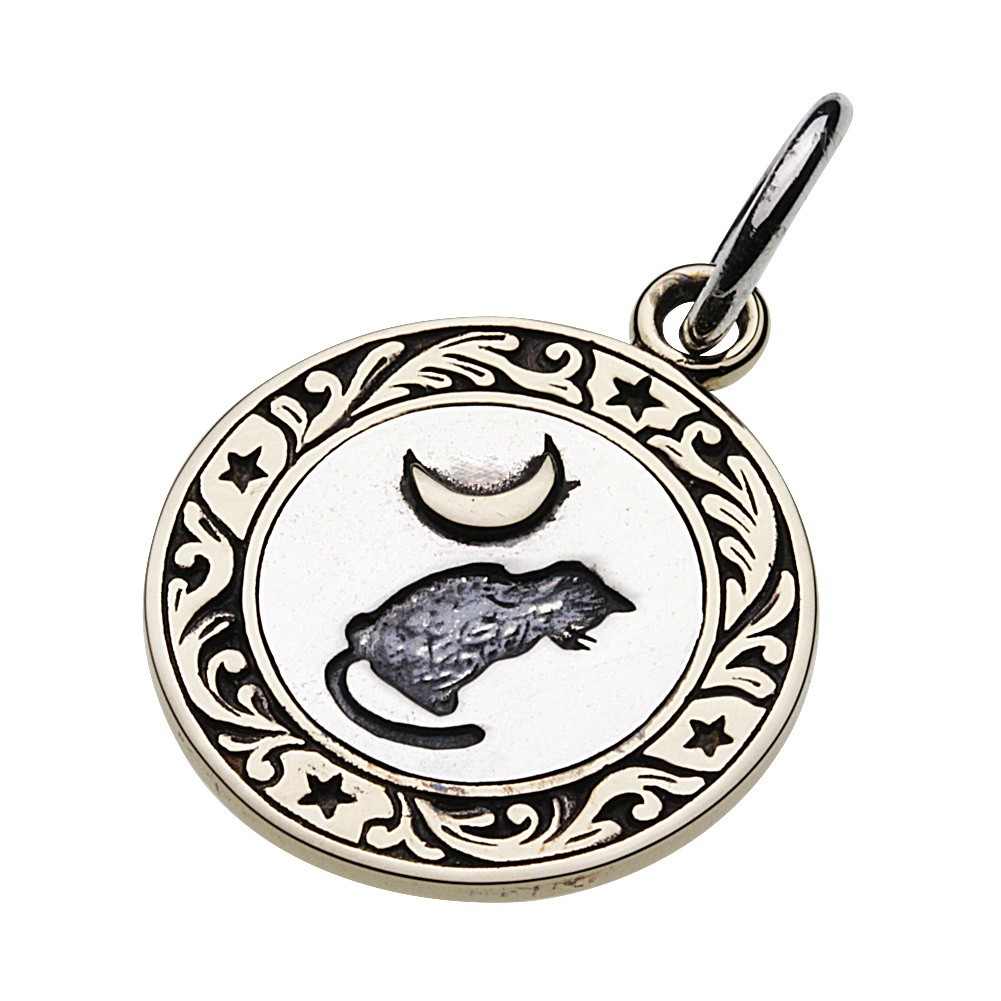 cenote p0621 【シルバーアクセサリー】 三日月猫サークルペンダント