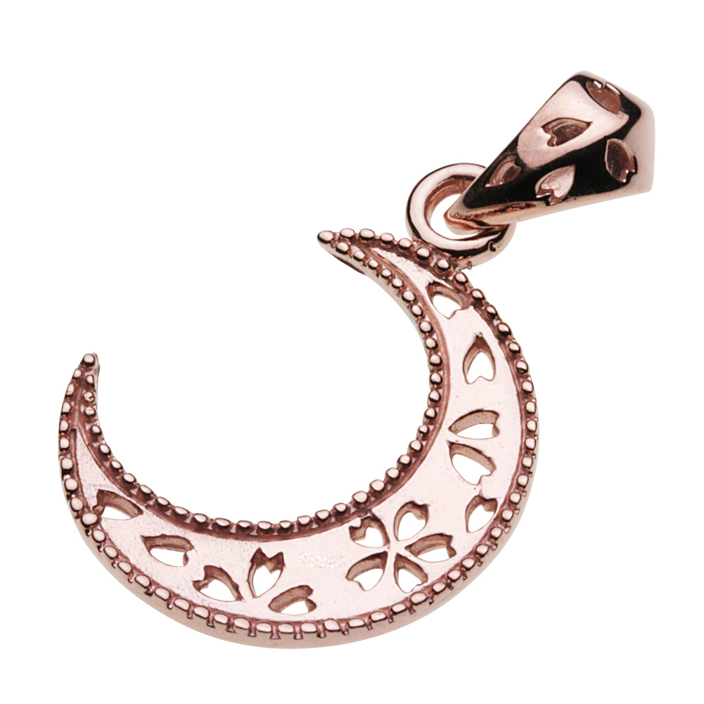 cenote p0624 【シルバーアクセサリー】 和柄 桜三日月ピンクペンダント