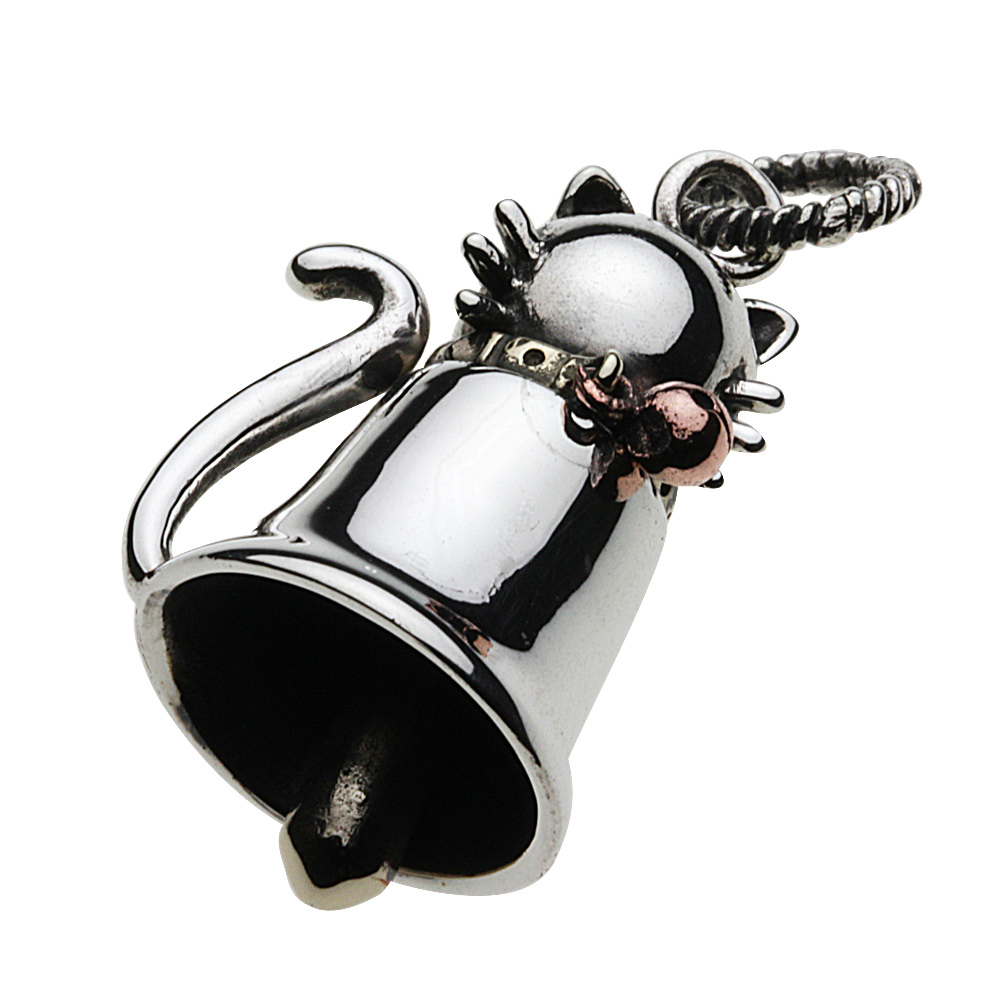 cenote p0638 【シルバーアクセサリー】 猫シルエットベルペンダント