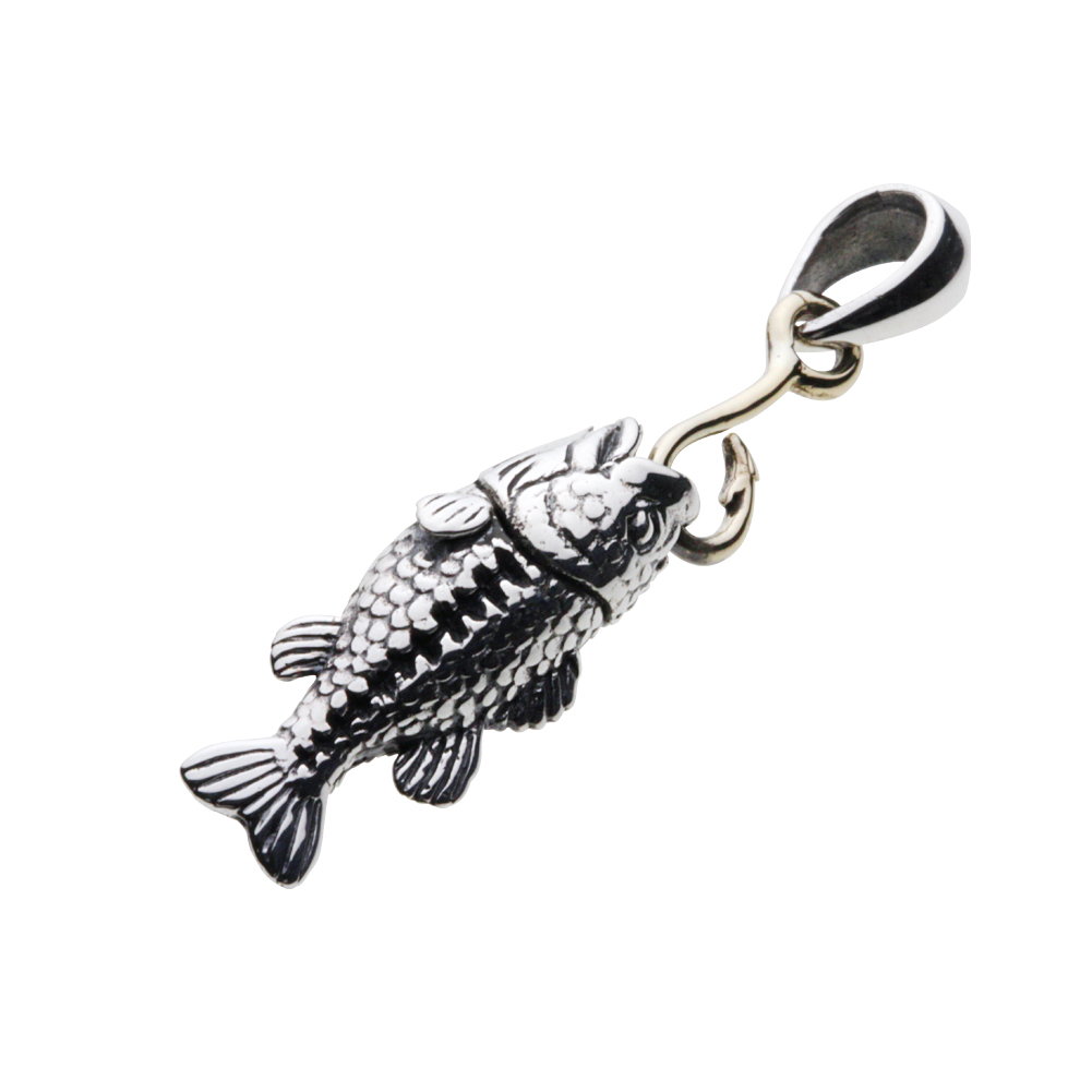 cenote p0730 【シルバーアクセサリー】 ブラックバス一本釣りペンダント