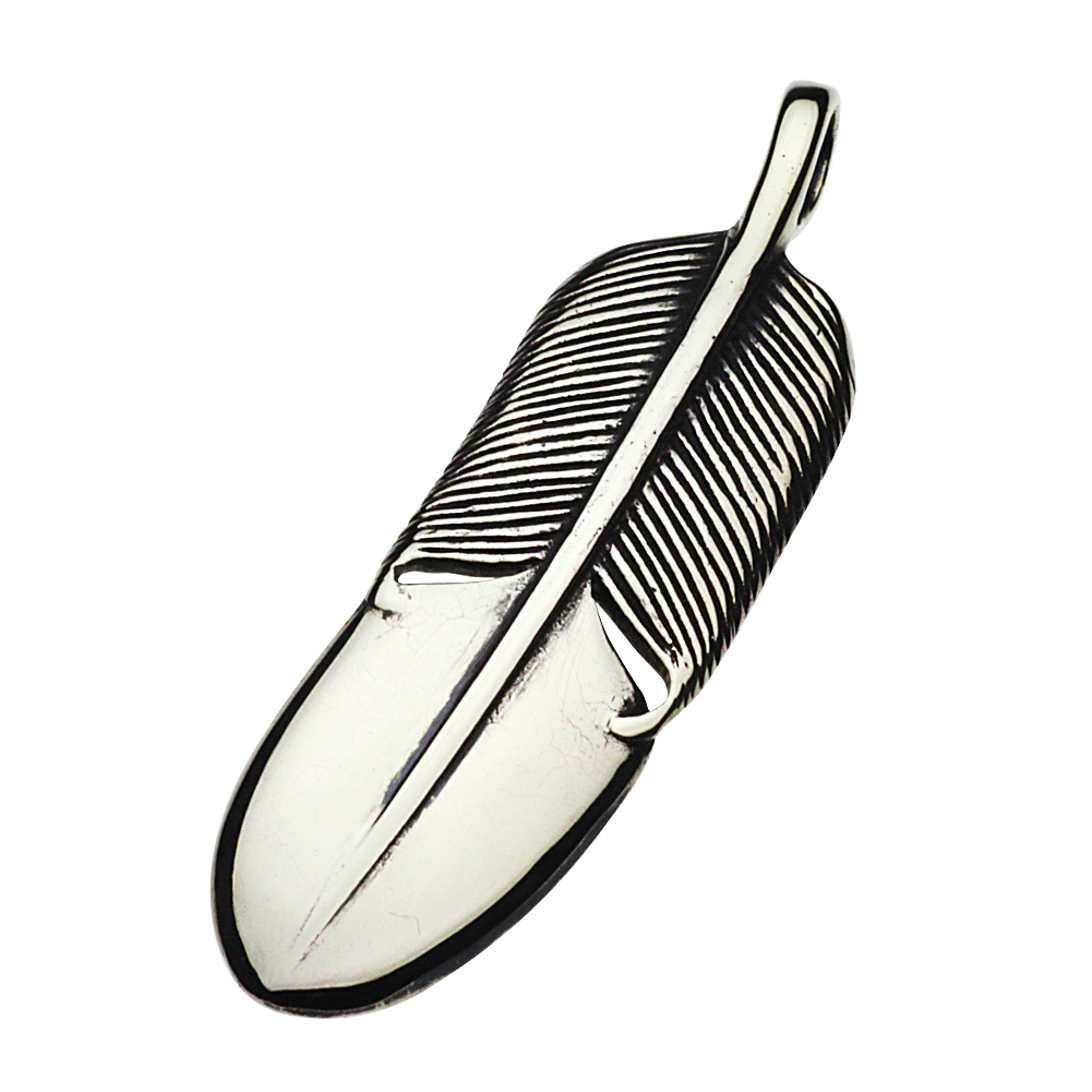 cenote p3004 【ホワイトメタルアクセサリー】 ネイティブフェザーペンダント