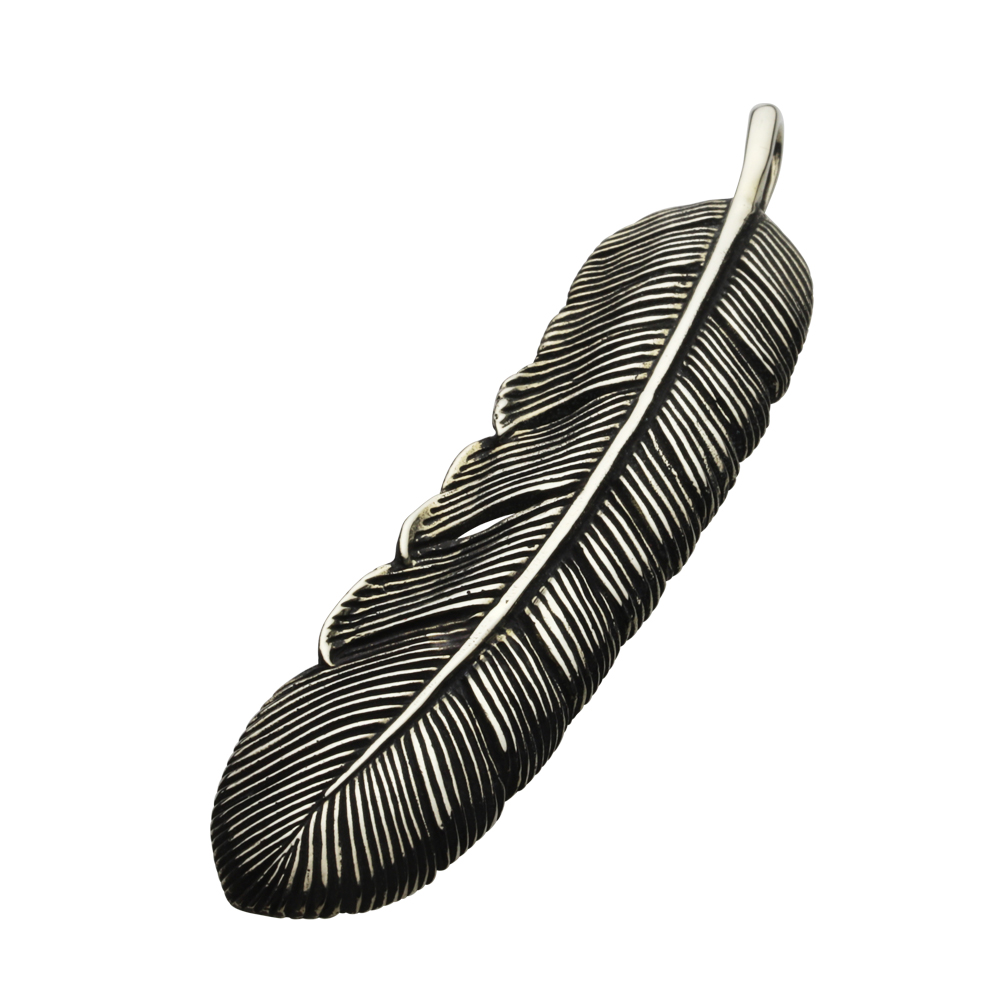 cenote p3020 【ホワイトメタルアクセサリー】 ネイティブフェザーペンダント