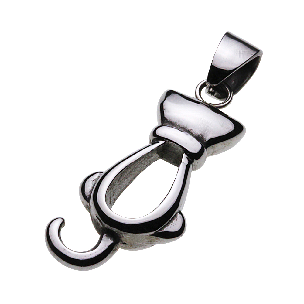 cenote p5019 【ステンレスアクセサリー】 猫シルエットペンダント