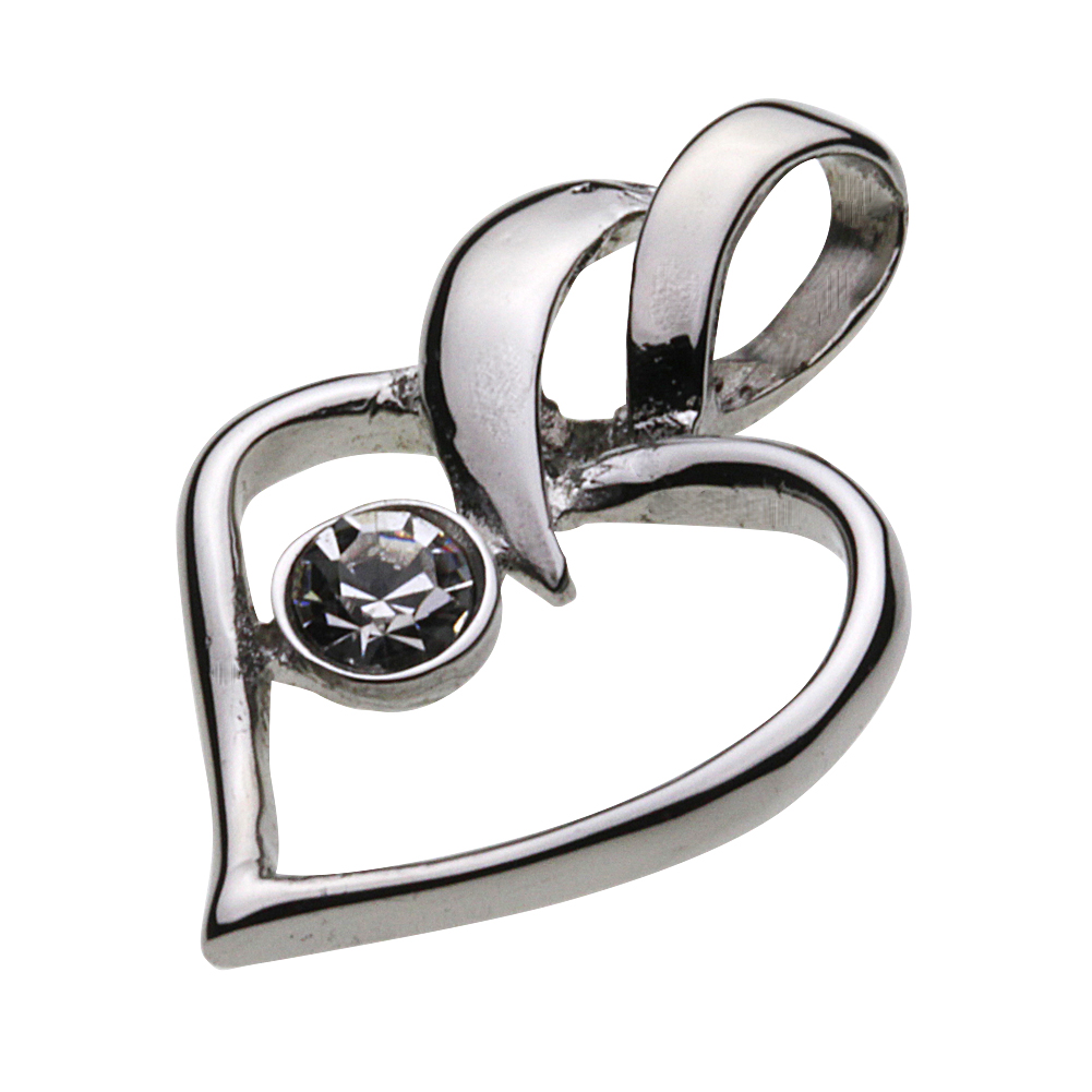 cenote p5020 【ステンレスアクセサリー】 ハートクリスタルペンダント クリスタル