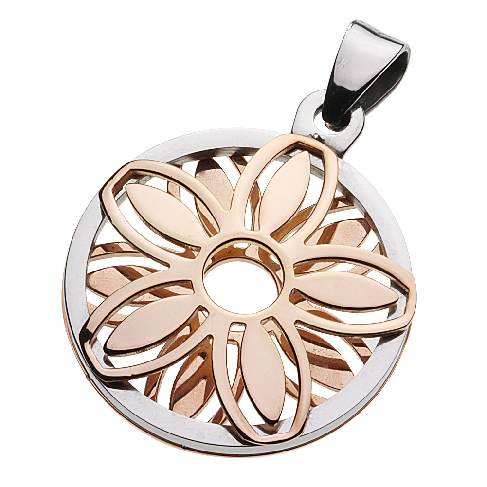 cenote p5023p 【ステンレスアクセサリー】 フラワーペンダント ピンク