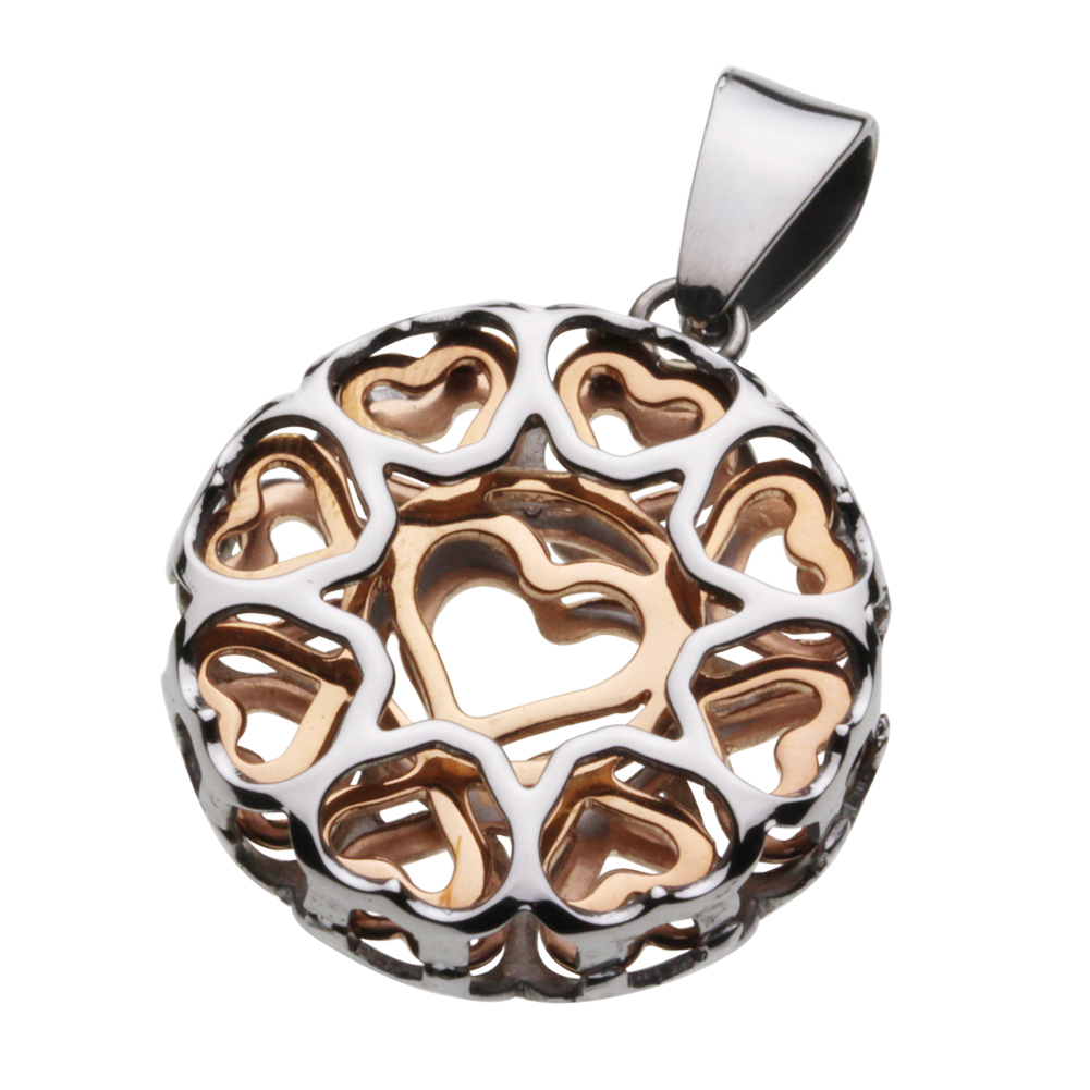 cenote p5026p 【ステンレスアクセサリー】 フェミニンハートペンダント ピンク