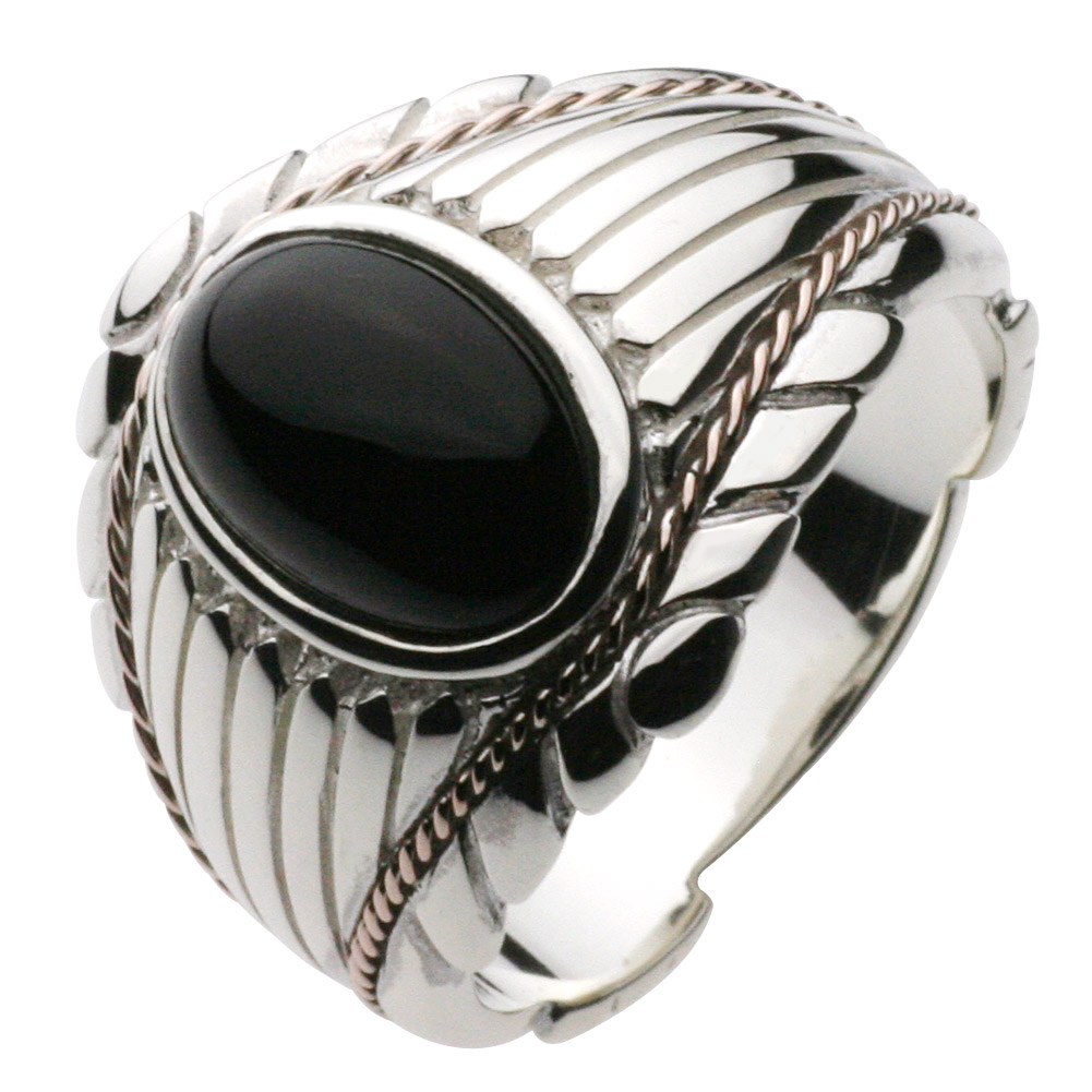 cenote r0242 【シルバーアクセサリー】 ネイティブストーンリング オニキス