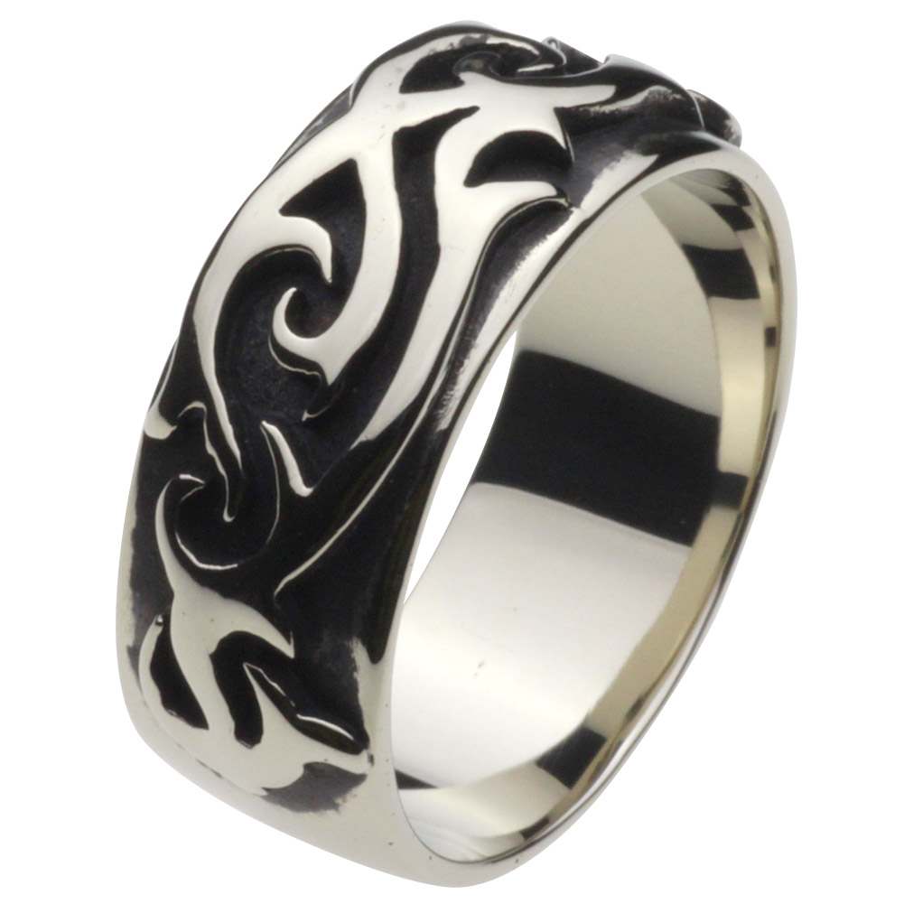 cenote r5029 【ホワイトメタルアクセサリー】 トライバルリング