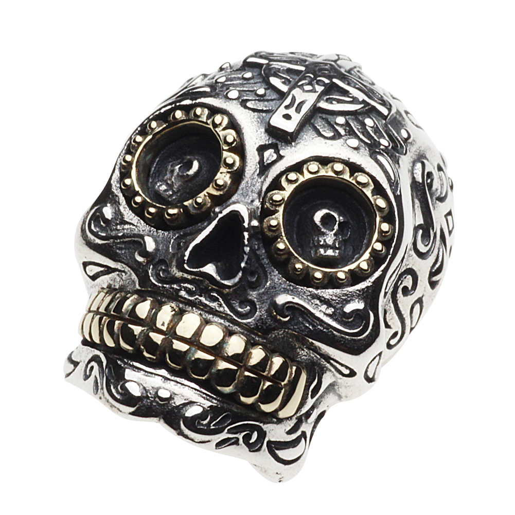 cenote s0028 【シルバーアクセサリー】 メキシカンスカルコンチョボタン