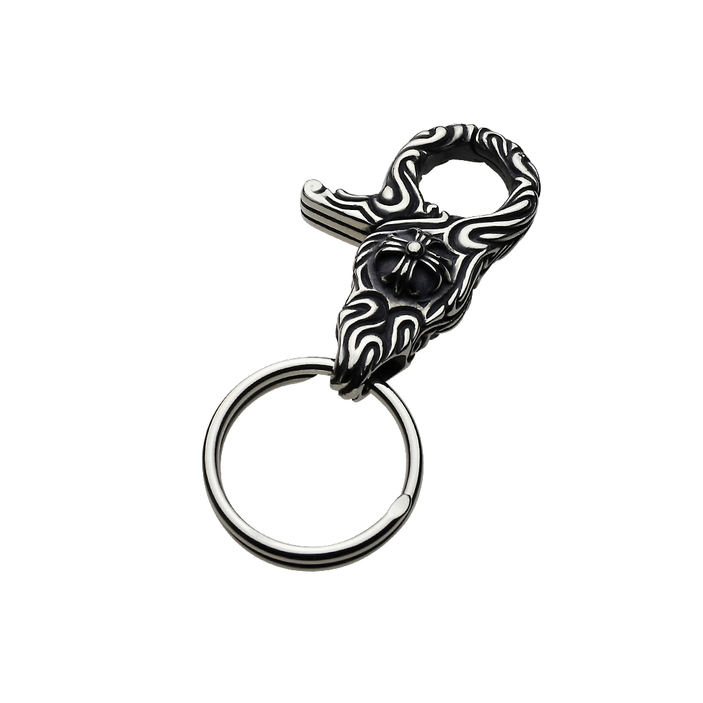 cenote s0211 【シルバーアクセサリー】 唐草クリップ キーリング付き