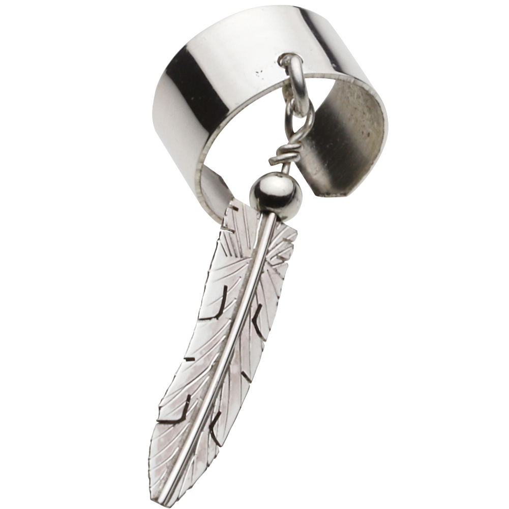 cenote u0008 【シルバーアクセサリー】 インディアンジュエリー フェザー シルバーイヤーカフ