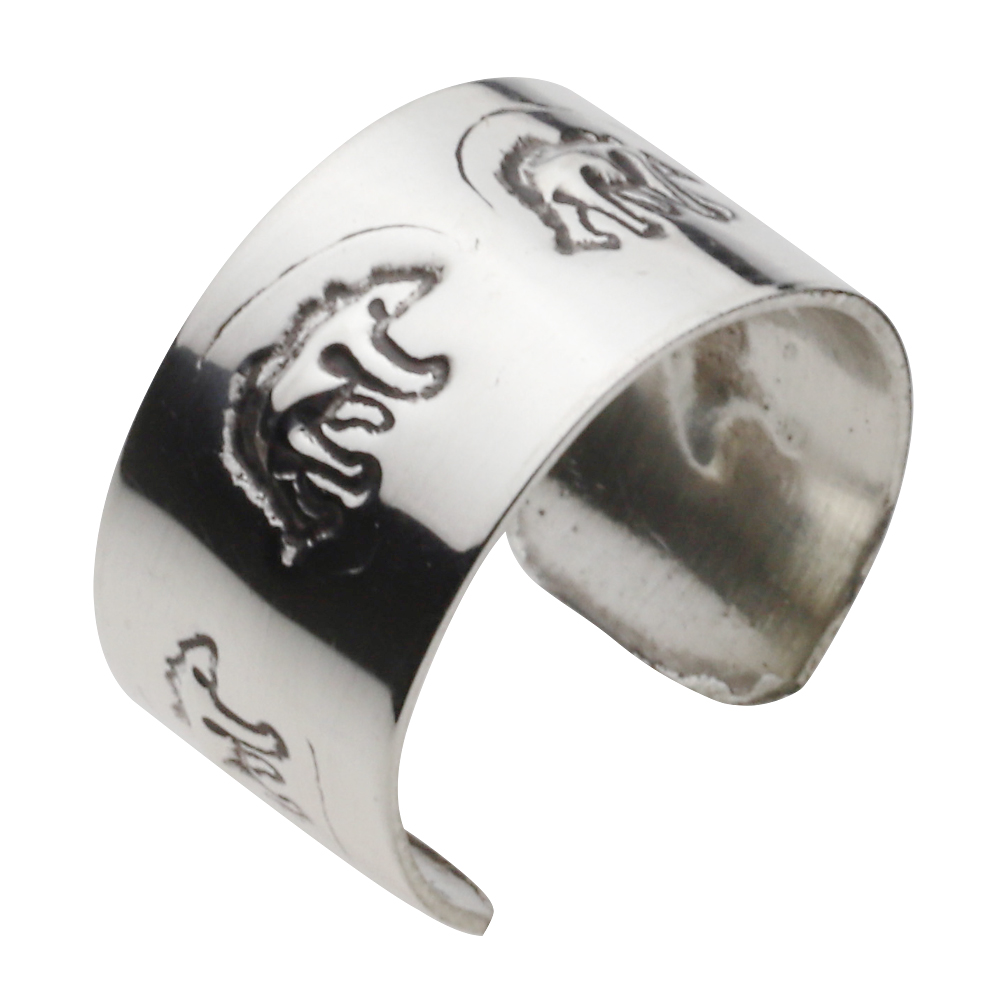 cenote u0009 【シルバーアクセサリー】 インディアンジュエリー 熊 スタンプワーク シルバーイヤーカフ