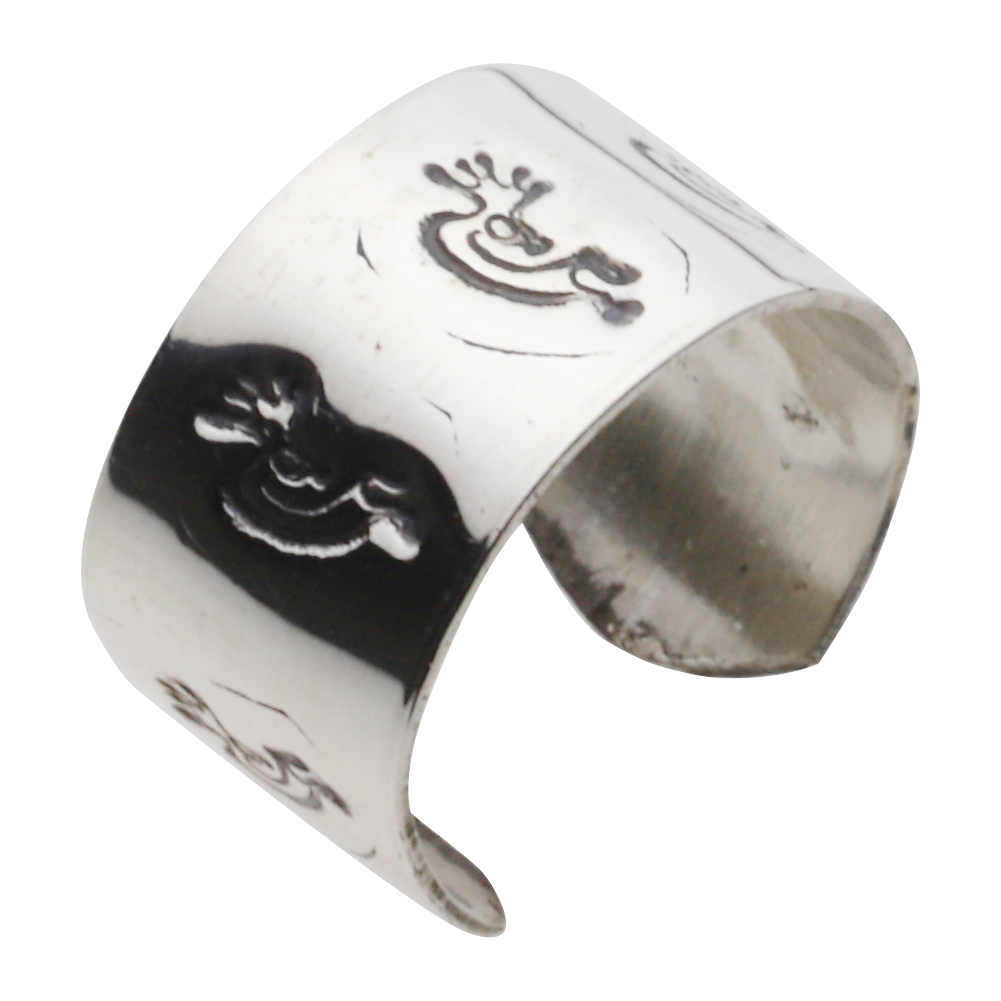 cenote u0010 【シルバーアクセサリー】 インディアンジュエリー ココペリ スタンプワーク シルバーイヤーカフ