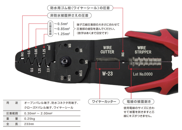圧着工具　W-23　機能