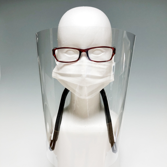 【日本製】フェイスシールド プレミアム ネックタイプ 首掛け 厚み0.5mm フェイスガード 保護シールド 男女兼用（シールド3枚付属）