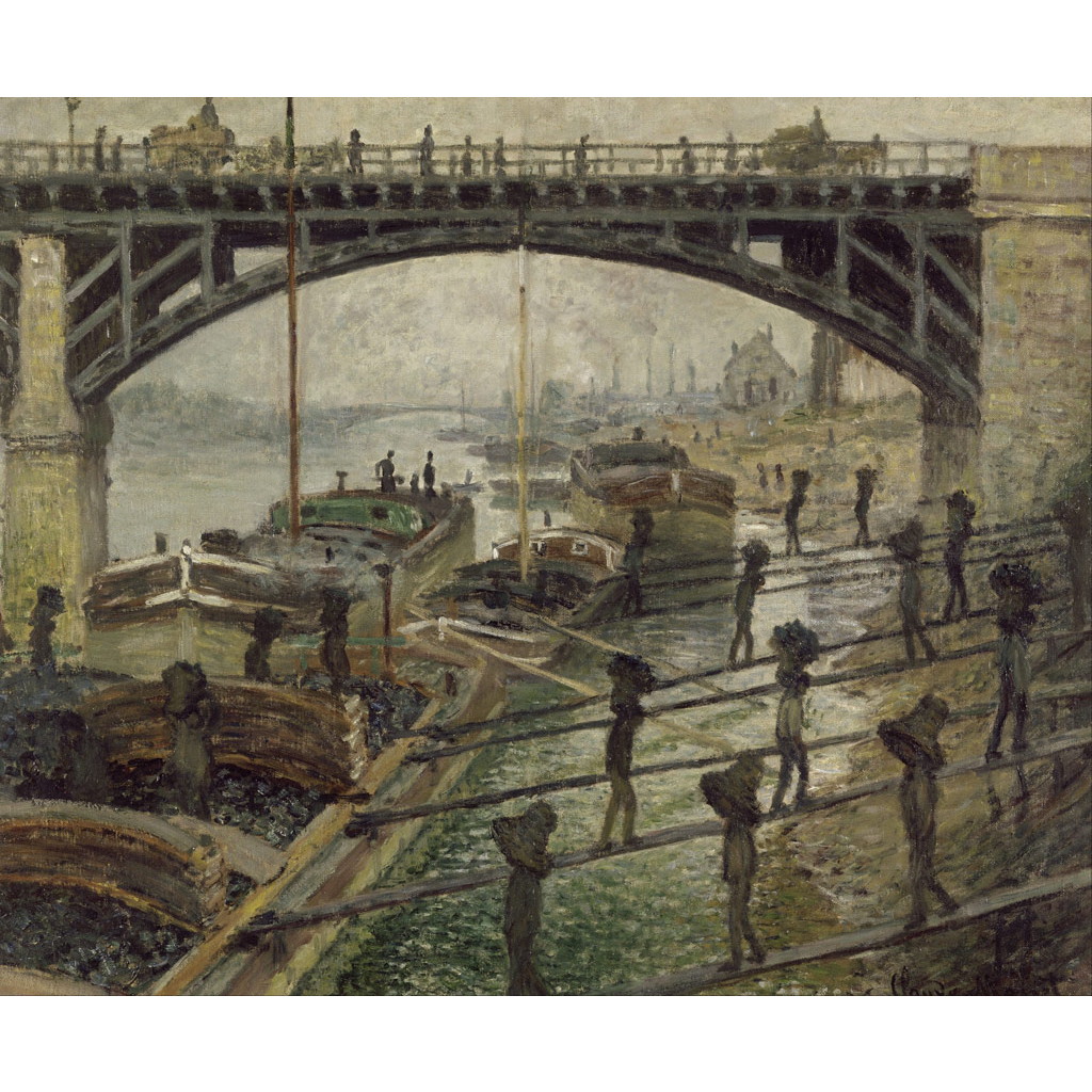 【オーダー油絵 】クロード・モネ 石炭の積み下ろし 【選べるサイズ／選べる額縁付】