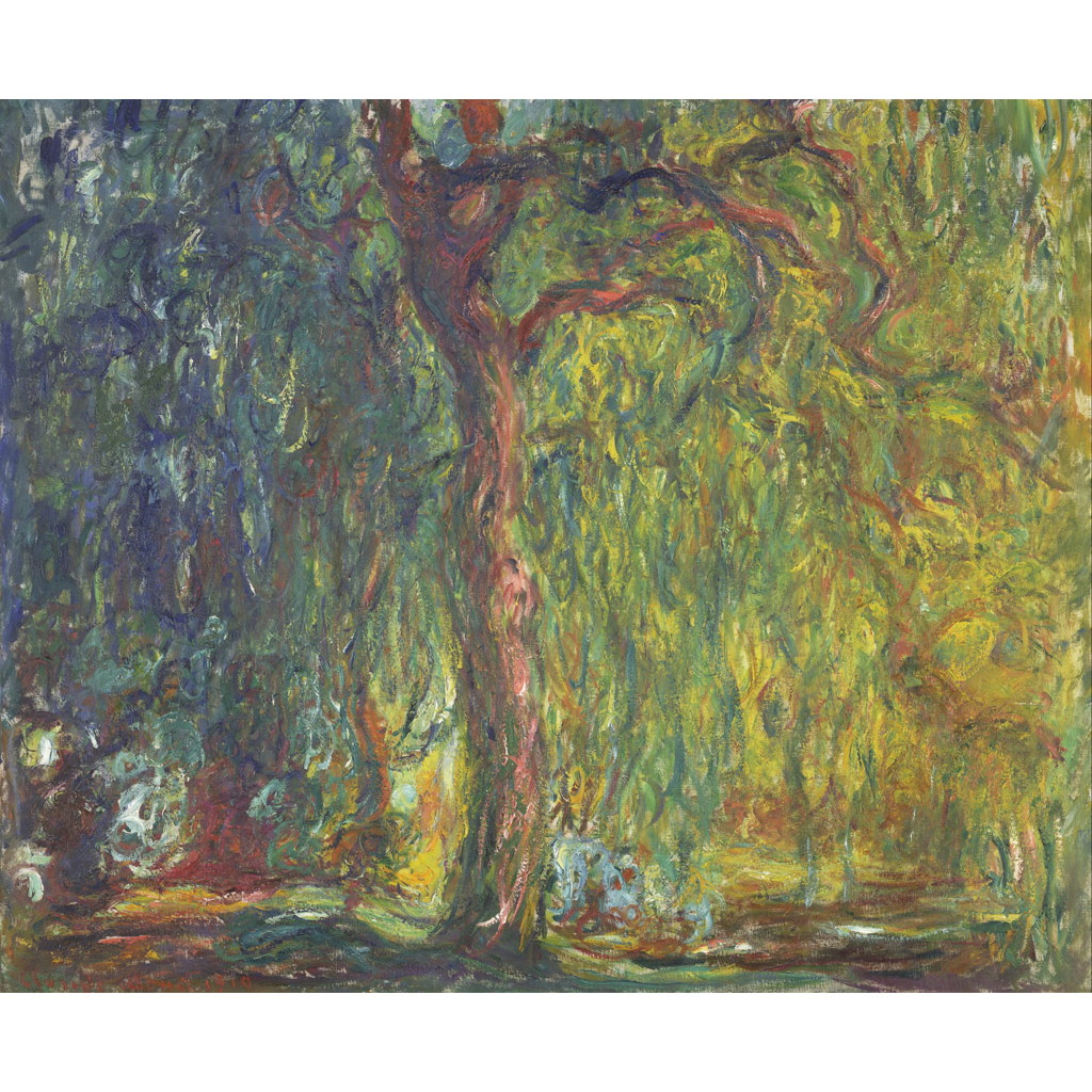 【オーダー油絵 】クロード・モネ シダレヤナギ 【選べるサイズ／選べる額縁付】