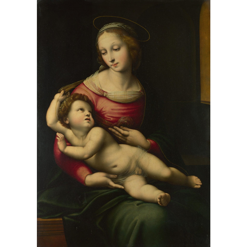 【オーダー油絵 】 ラファエロ・サンティ 聖母子 【選べるサイズ／選べる額縁付】