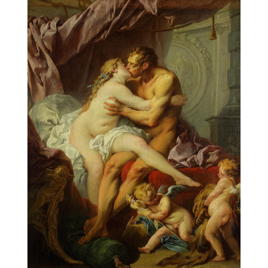 【オーダー油絵 】 フランソワ・ブーシェ ヘラクレスとオンファレ 【選べるサイズ／選べる額縁付】
