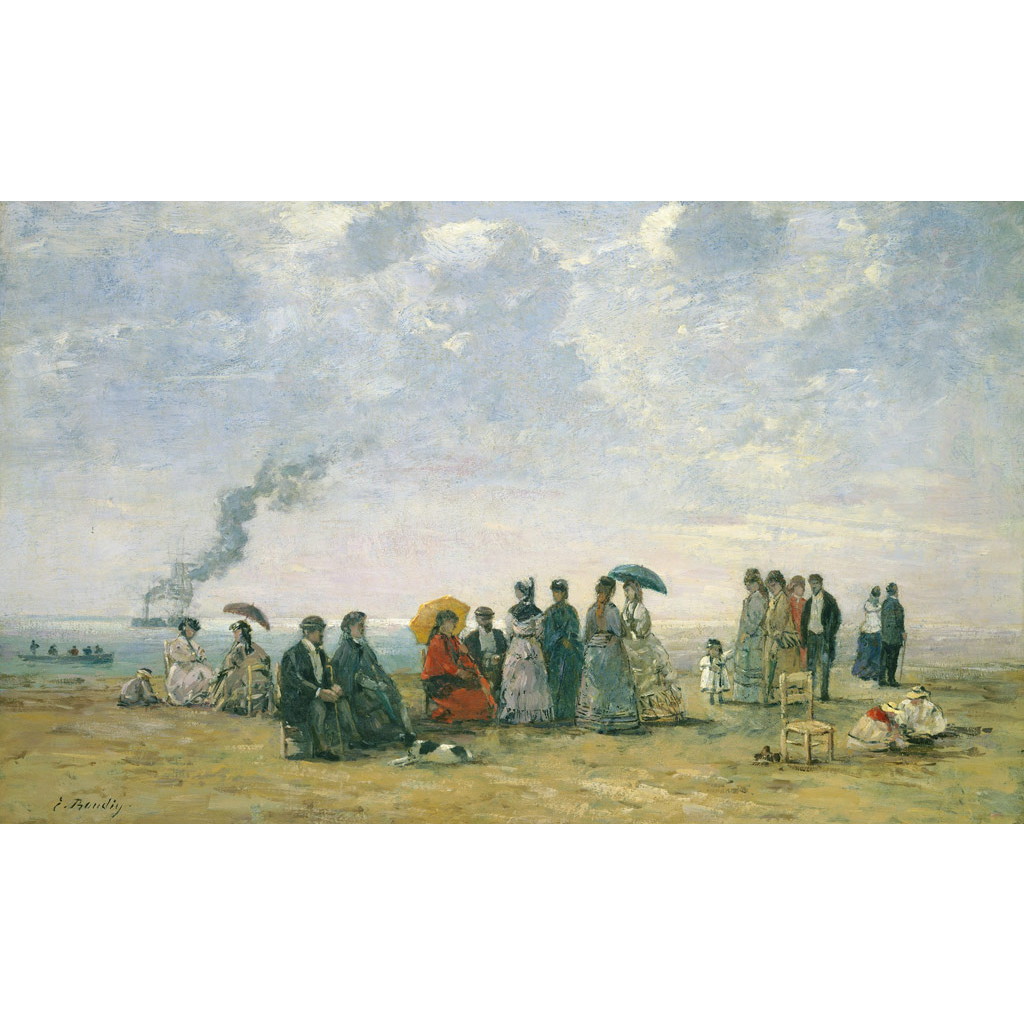 【オーダー油絵 】ウジェーヌ・ブーダン 浜辺 【選べるサイズ／選べる額縁付】