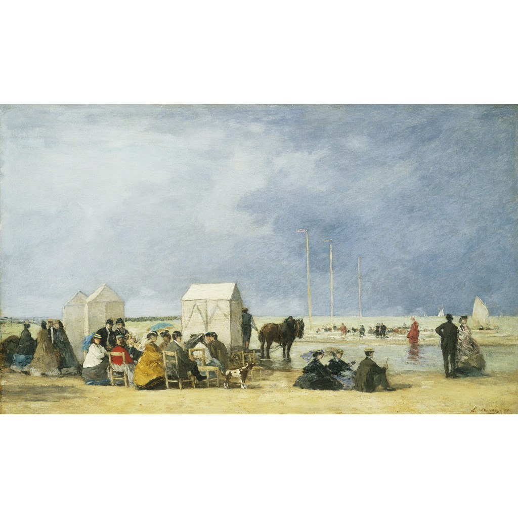 【オーダー油絵 】ウジェーヌ・ブーダン ドーヴィルでの入浴時間 【選べるサイズ／選べる額縁付】