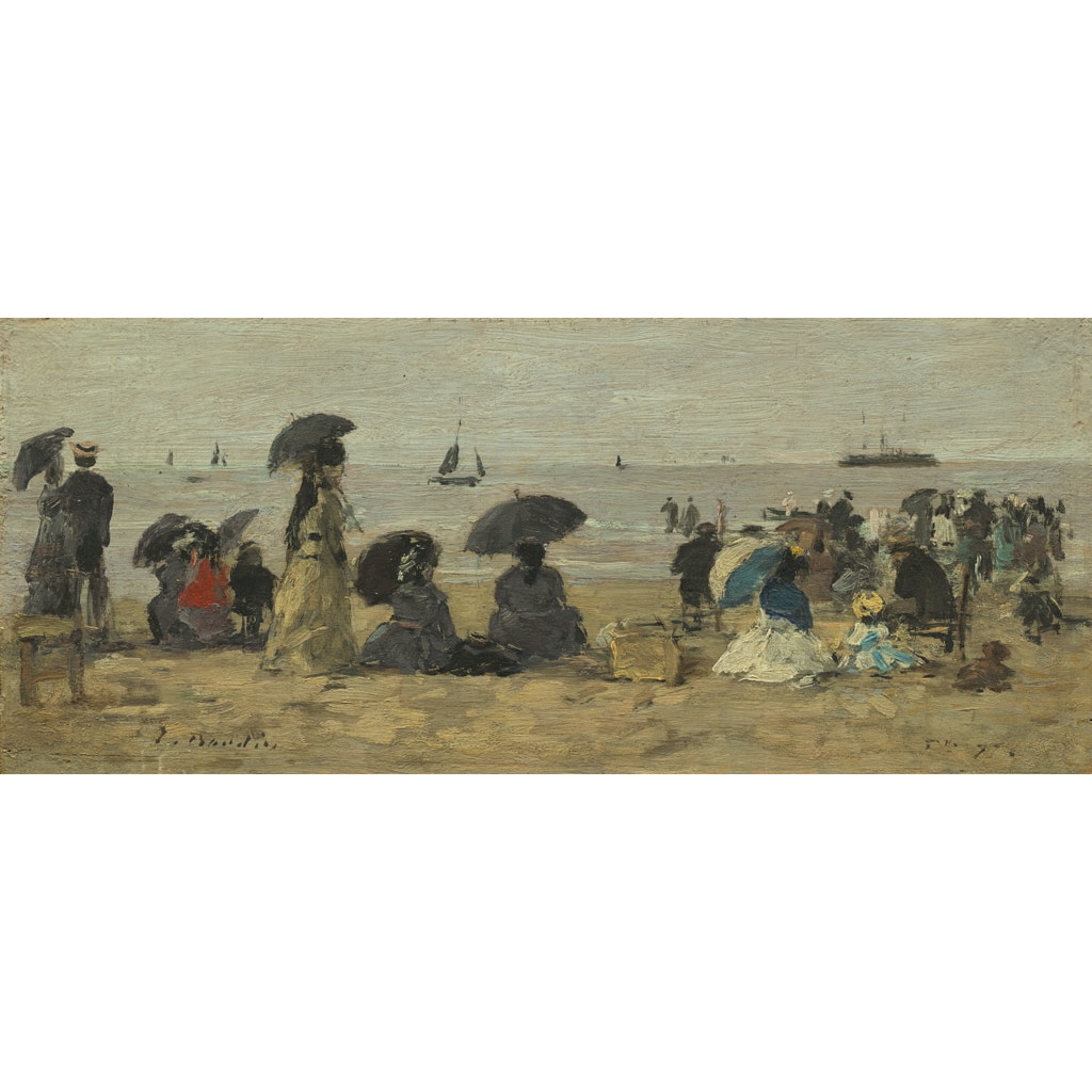 【オーダー油絵 】ウジェーヌ・ブーダン 浜辺 【選べるサイズ／選べる額縁付】