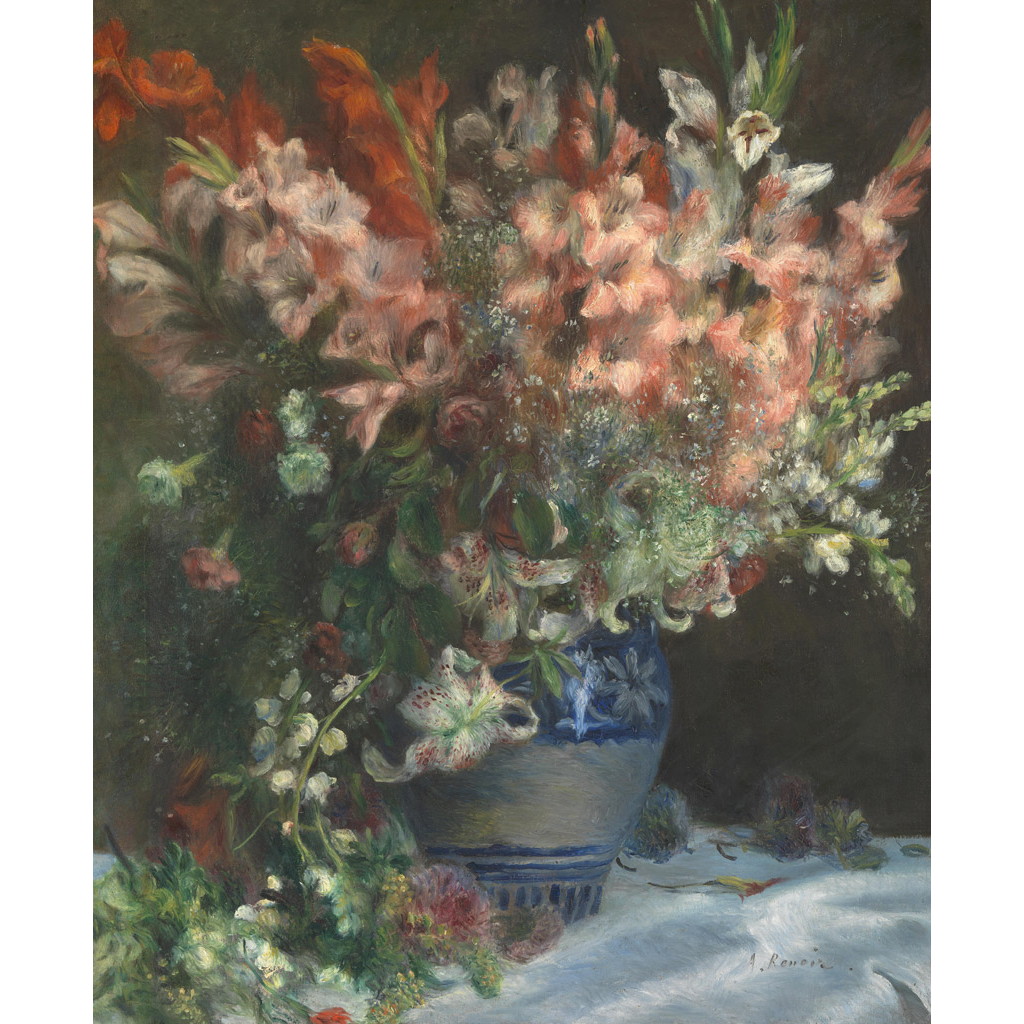 【オーダー油絵 】ピエール＝オーギュスト・ルノワール グラジオラス 【選べるサイズ／選べる額縁付】