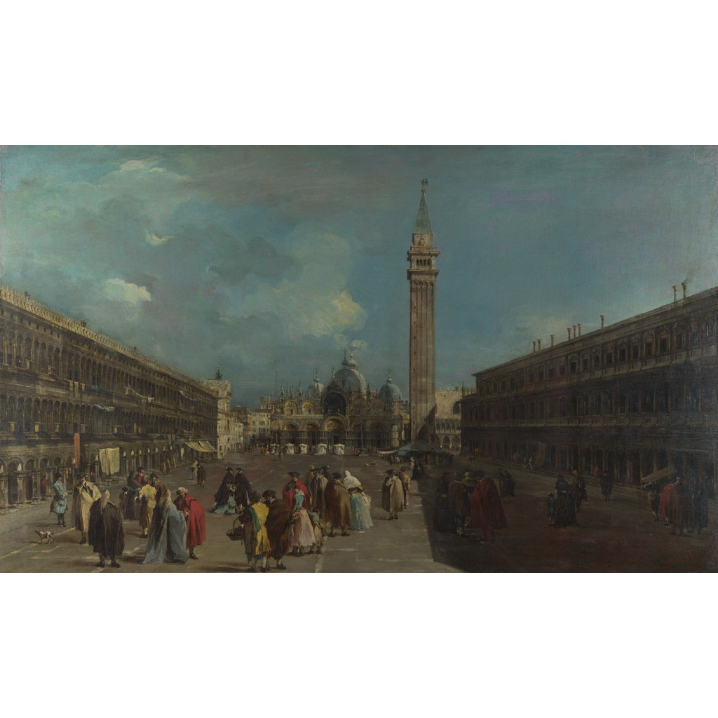 【オーダー油絵 】 フランチェスコ・グアルディ ヴェネツィア、サン・マルコ広場 【選べるサイズ／選べる額縁付】