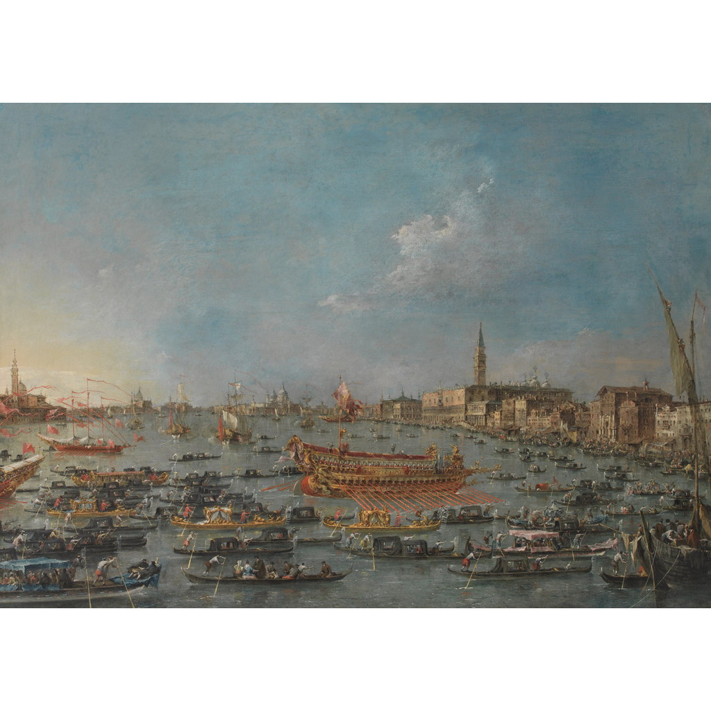 【オーダー油絵 】 フランチェスコ・グアルディ ヴェネツィアの復活祭のブチェンタウロ 【選べるサイズ／選べる額縁付】