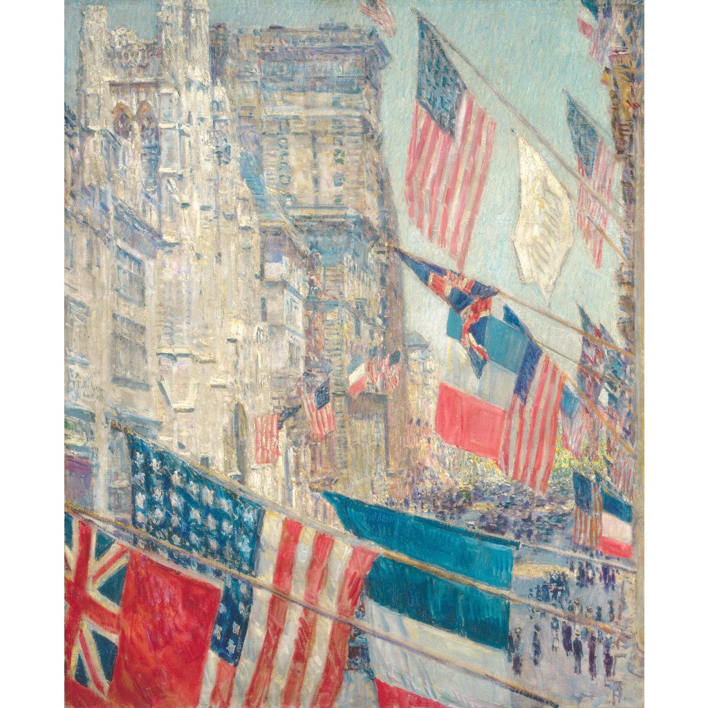 【オーダー油絵 】 フレデリック・チャイルド・ハッサム 1917年5月、同盟国の日 【選べるサイズ／選べる額縁付】