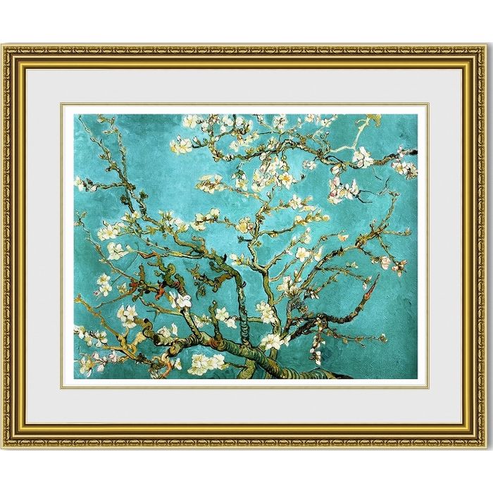ゴッホ 花咲くアーモンドの枝 額縁付き