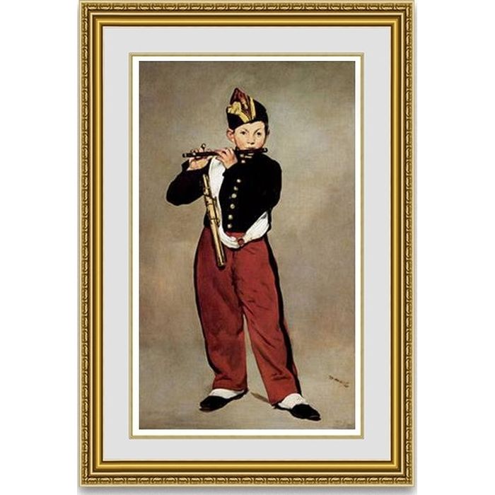 マネ笛を吹く少年 額縁付き